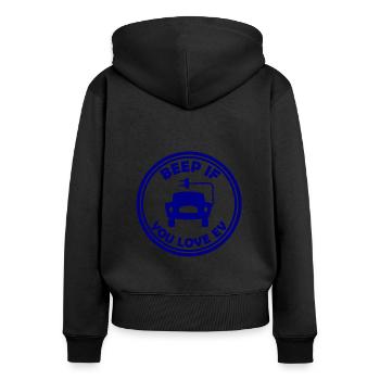 Voitures électriques - Sweat à capuche zippé Premium bio Femme - noir - Dos - Julia (174cm)