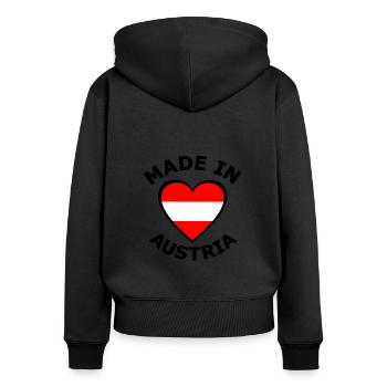 The fans from Austria - Women's Premium Organic Zip Hoodie - black - Back - Julia (174cm)
