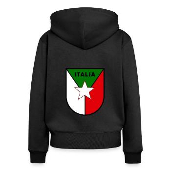 Die italienischen Farben - Frauen Premium Bio Zip Hoodie - Schwarz - Hinten - Julia (174cm)