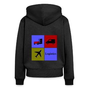Transport and Logistics Company - Women's Premium Organic Zip Hoodie - black - Back - Julia (174cm)