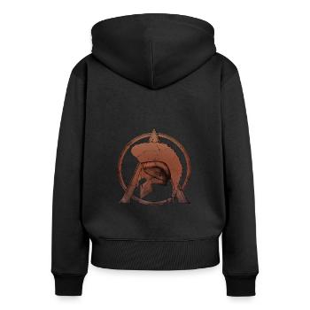 Casque de Leonida et Sparta Lambda - Sweat à capuche zippé Premium bio Femme - noir - Dos - Julia (174cm)