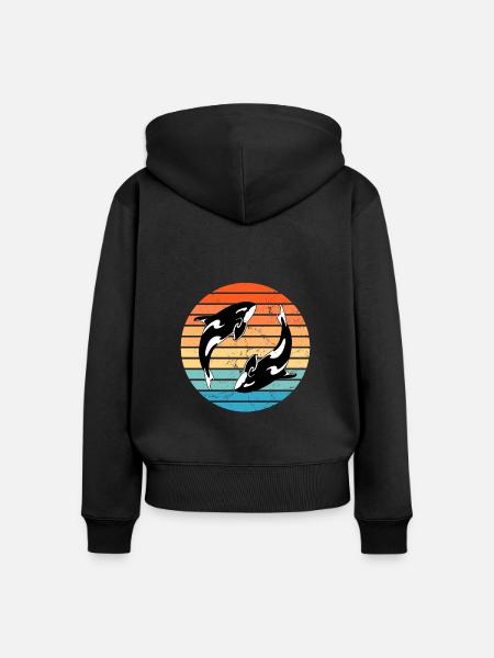 Orcas - Frauen Premium Bio Zip Hoodie - Schwarz
