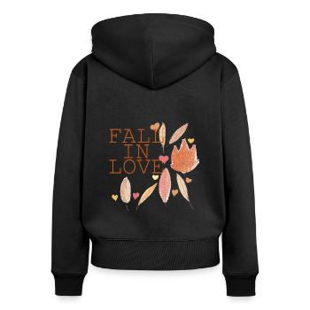Autumn Leaf Forest Tree Gift Idea - Women's Premium Organic Zip Hoodie - black - Back - Julia (174cm)