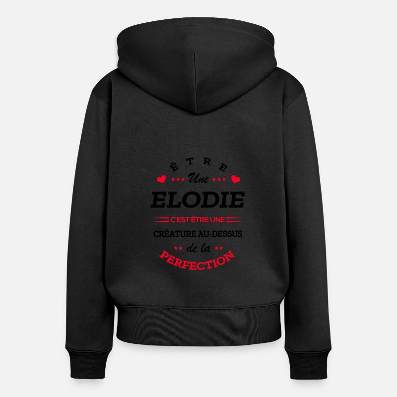 ELODIE PARFAITE - NOM ELODIE - Sweat à capuche zippé Premium bio Femme - noir