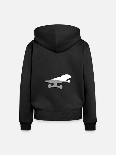 Skateboard - Illustration - Frauen Premium Bio Zip Hoodie - Schwarz
