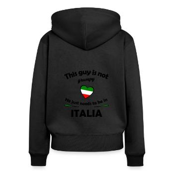Grumpy in Italia - Women's Premium Organic Zip Hoodie - black - Back - Julia (174cm)