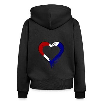 Holländische Liebe - Frauen Premium Bio Zip Hoodie - Schwarz - Hinten - Julia (174cm)