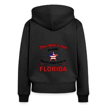 Urlaub in Florida - Frauen Premium Bio Zip Hoodie - Schwarz - Hinten - Julia (174cm)