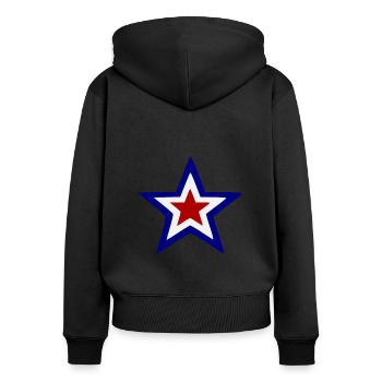 Stern von Frankreich - Frauen Premium Bio Zip Hoodie - Schwarz - Hinten - Julia (174cm)