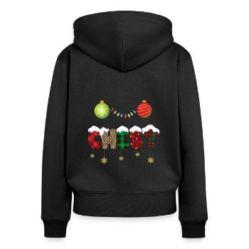 Nüsse Kastanien Weihnachtspaare Passen - Frauen Premium Bio Zip Hoodie - Schwarz - Hinten - Julia (174cm)