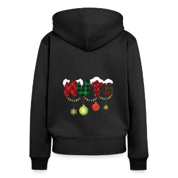 Nüsse Kastanien Weihnachtspaare Passen - Frauen Premium Bio Zip Hoodie - Schwarz - Hinten - Julia (174cm)