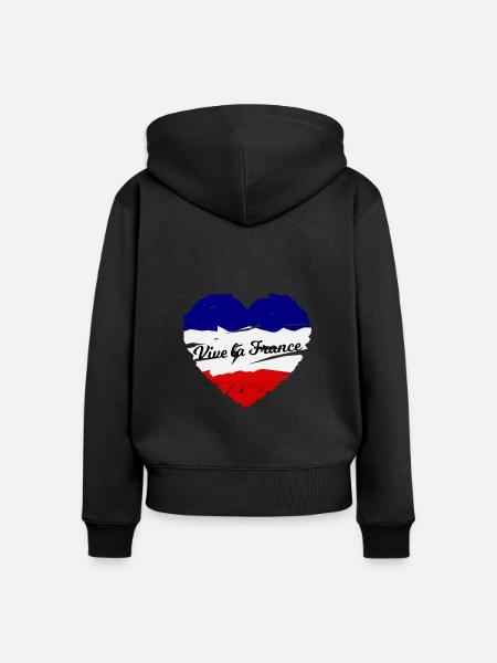 Das schöne Frankreich - Frauen Premium Bio Zip Hoodie - Schwarz