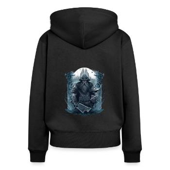 Viking Norseman: Elegant Nordic Design - Women's Premium Organic Zip Hoodie - black - Back - Julia (174cm)
