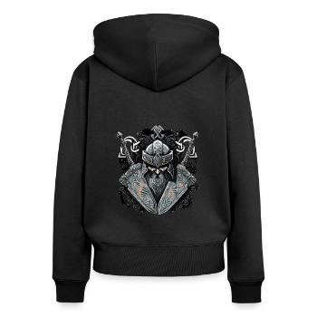 Viking Norseman: Elegant Nordic Design - Women's Premium Organic Zip Hoodie - black - Back - Julia (174cm)