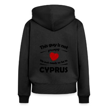 Vacances à Chypre - Sweat à capuche zippé Premium bio Femme - noir - Dos - Julia (174cm)