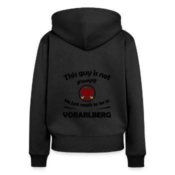 At home in Vorarlberg - Women's Premium Organic Zip Hoodie - black - Back - Julia (174cm)
