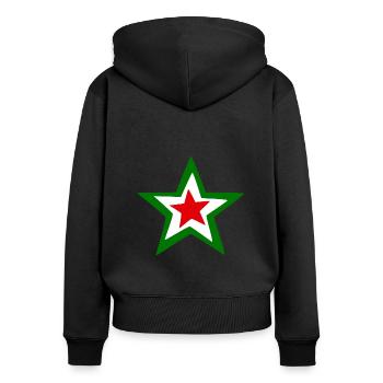 The Italian star in the sky - Women's Premium Organic Zip Hoodie - black - Back - Julia (174cm)