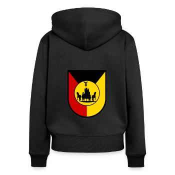 Berlin in Germany - Women's Premium Organic Zip Hoodie - black - Back - Julia (174cm)