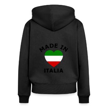 Homeland: Italy - Women's Premium Organic Zip Hoodie - black - Back - Julia (174cm)