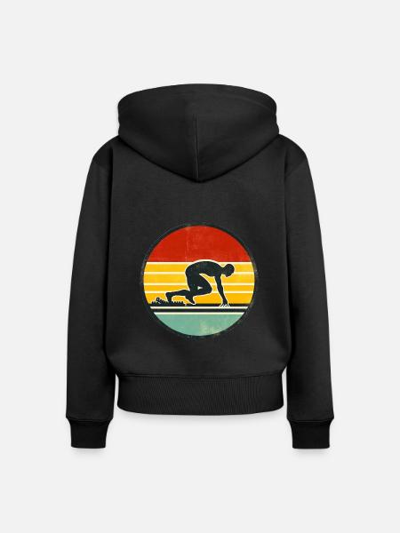 Sprinter - Track And Field 2 - Frauen Premium Bio Zip Hoodie - Schwarz