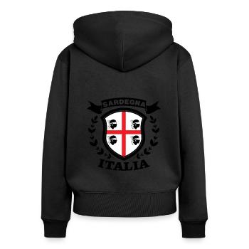 Sardegna Italia Gift Sardinia Sardinians - Women's Premium Organic Zip Hoodie - black - Back - Julia (174cm)