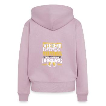 Holzarbeiter Geschenkwochenende Prognose Holzbearbeitung und - Frauen Premium Bio Zip Hoodie - Altrosa - Hinten - Julia (174cm)