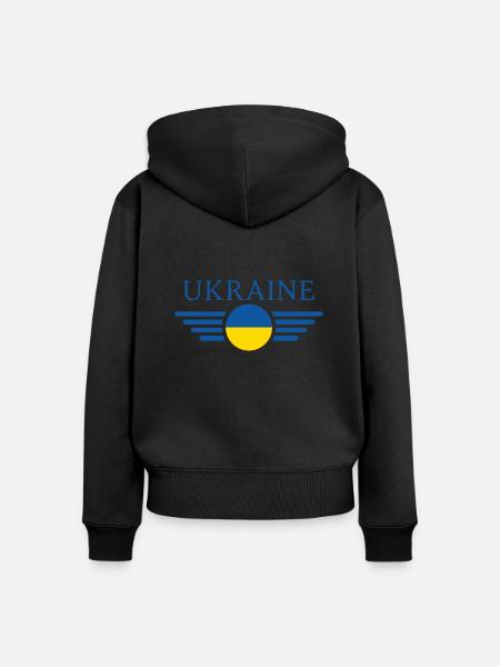 Ukraine - Frauen Premium Bio Zip Hoodie - Schwarz