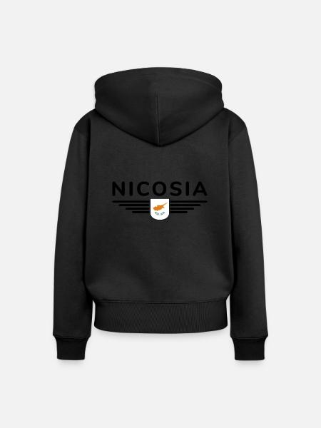 Nikosia Design – Hauptstadt Zyperns - Frauen Premium Bio Zip Hoodie - Schwarz