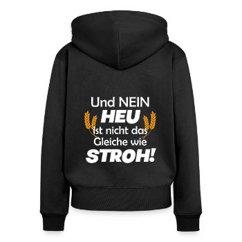 lustiger Landwirt Spruch für Bauern - Frauen Premium Bio Zip Hoodie - Schwarz - Hinten - Julia (174cm)