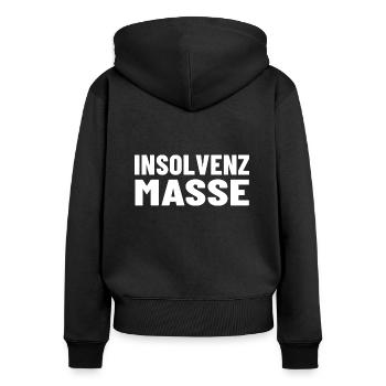 Insolvenzmasse Insolvenz - Frauen Premium Bio Zip Hoodie - Schwarz - Hinten - Julia (174cm)