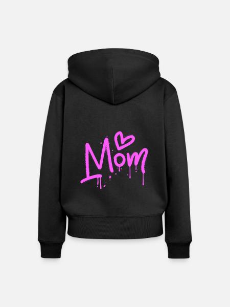 Mutterliebe Graffiti - Frauen Premium Bio Zip Hoodie - Schwarz