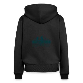 Watzmann 2713m Alpen Bayern Berchtesgaden - Frauen Premium Bio Zip Hoodie - Schwarz - Hinten - Julia (174cm)