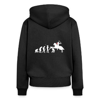 Remède cool médiéval Knight Crusader - Sweat à capuche zippé Premium bio Femme - noir - Dos - Julia (174cm)