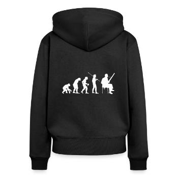 Fagott Evolution Fagottist - Frauen Premium Bio Zip Hoodie - Schwarz - Hinten - Julia (174cm)