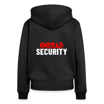 Sécurité des morts-vivants d’Halloween - Sweat à capuche zippé Premium bio Femme - noir - Dos - Julia (174cm)