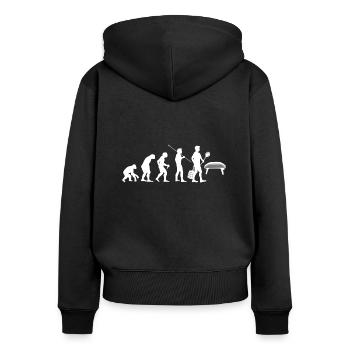 Pizzabäcker Pizzaofen Pizzateig Hobby Pizza backen - Frauen Premium Bio Zip Hoodie - Schwarz - Hinten - Julia (174cm)