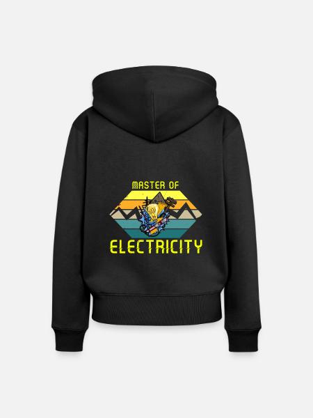 Master of electricity Elektriker Lichttechniker - Frauen Premium Bio Zip Hoodie - Schwarz