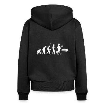 Pizzabäcker Pizzaofen Turning Peel Pizzateig Pizza - Frauen Premium Bio Zip Hoodie - Schwarz - Hinten - Julia (174cm)