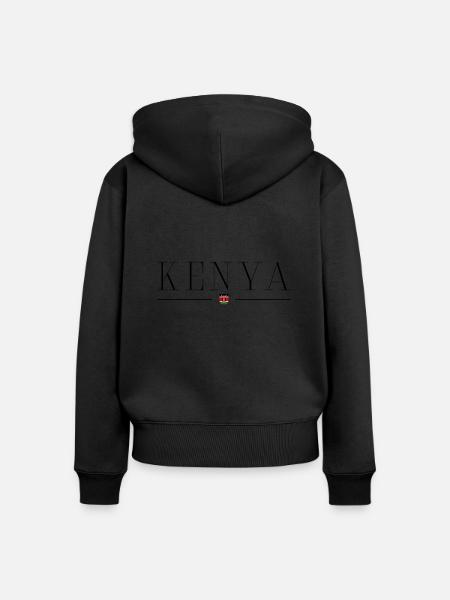 Ich liebe Kenia - Frauen Premium Bio Zip Hoodie - Schwarz