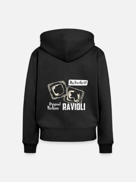 Ravioli - Frauen Premium Bio Zip Hoodie - Schwarz