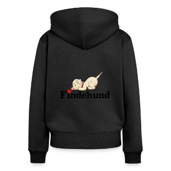 Finder2 3 - Frauen Premium Bio Zip Hoodie - Schwarz - Hinten - Julia (174cm)