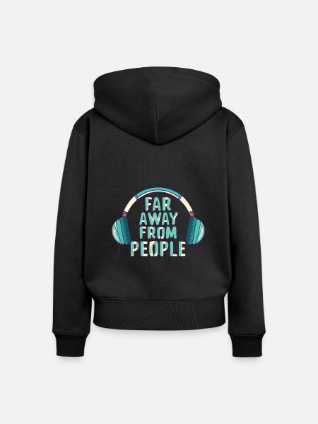 Kopfhörer - Frauen Premium Bio Zip Hoodie - Schwarz