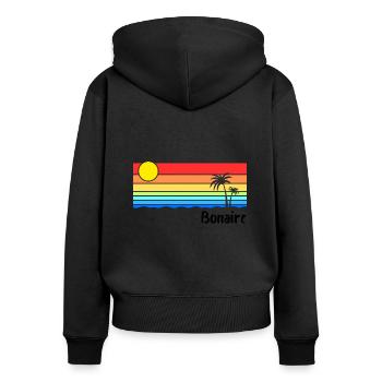 Bonaire Antillen Karibik Insel Urlaub - Frauen Premium Bio Zip Hoodie - Schwarz - Hinten - Julia (174cm)