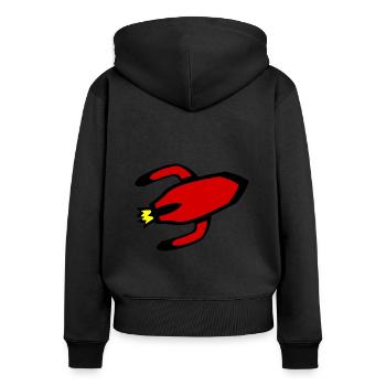 Décollage vertical - Sweat à capuche zippé Premium bio Femme - noir - Dos - Julia (174cm)