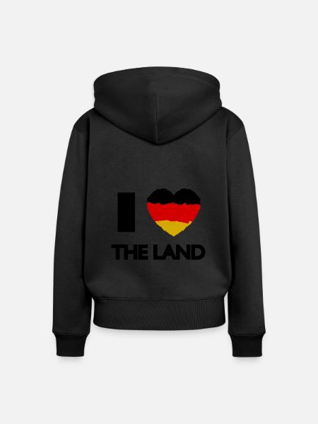 Ich liebe Deutschland - Frauen Premium Bio Zip Hoodie - Schwarz