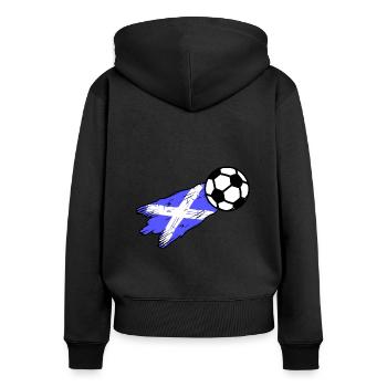Les footballeurs écossais - Sweat à capuche zippé Premium bio Femme - noir - Dos - Julia (174cm)