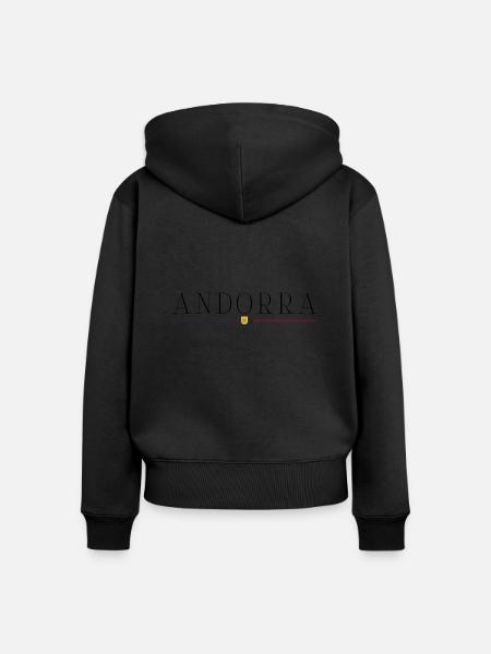 Ich liebe Andorra - Frauen Premium Bio Zip Hoodie - Schwarz