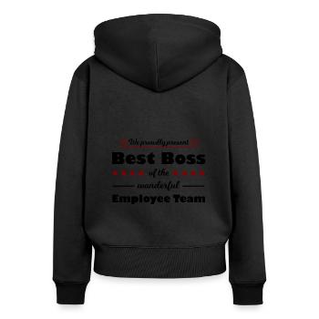 Boss, Boss and Manager - Women's Premium Organic Zip Hoodie - black - Back - Julia (174cm)