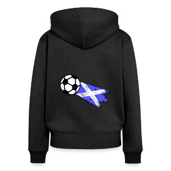 Les fans d’Ecosse - Sweat à capuche zippé Premium bio Femme - noir - Dos - Julia (174cm)