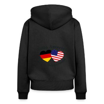 The emigrants in America - Women's Premium Organic Zip Hoodie - black - Back - Julia (174cm)
